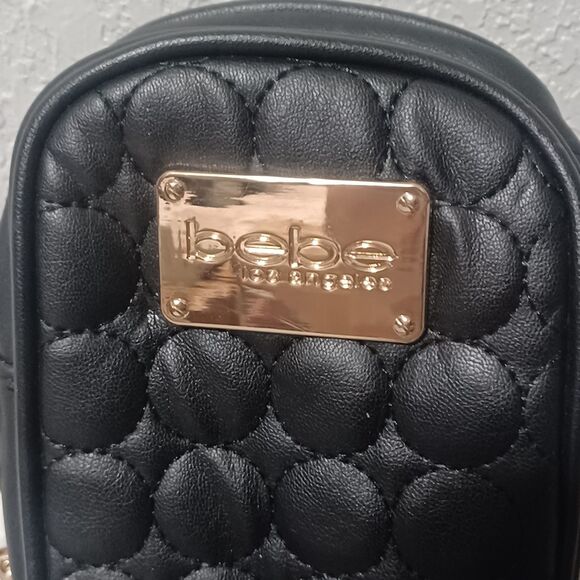BEBE Black Serafina Quilted Crossbody w/ Gold Hardware - Picture 4 of 4